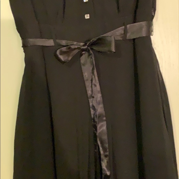 Vintage Black Chiffon and Satin Formal Dress - Picture 4 of 7